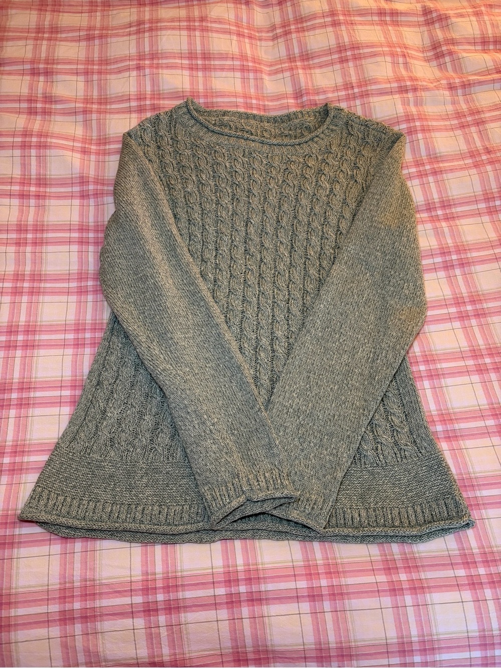 Green Cable Knit Women's Sweater